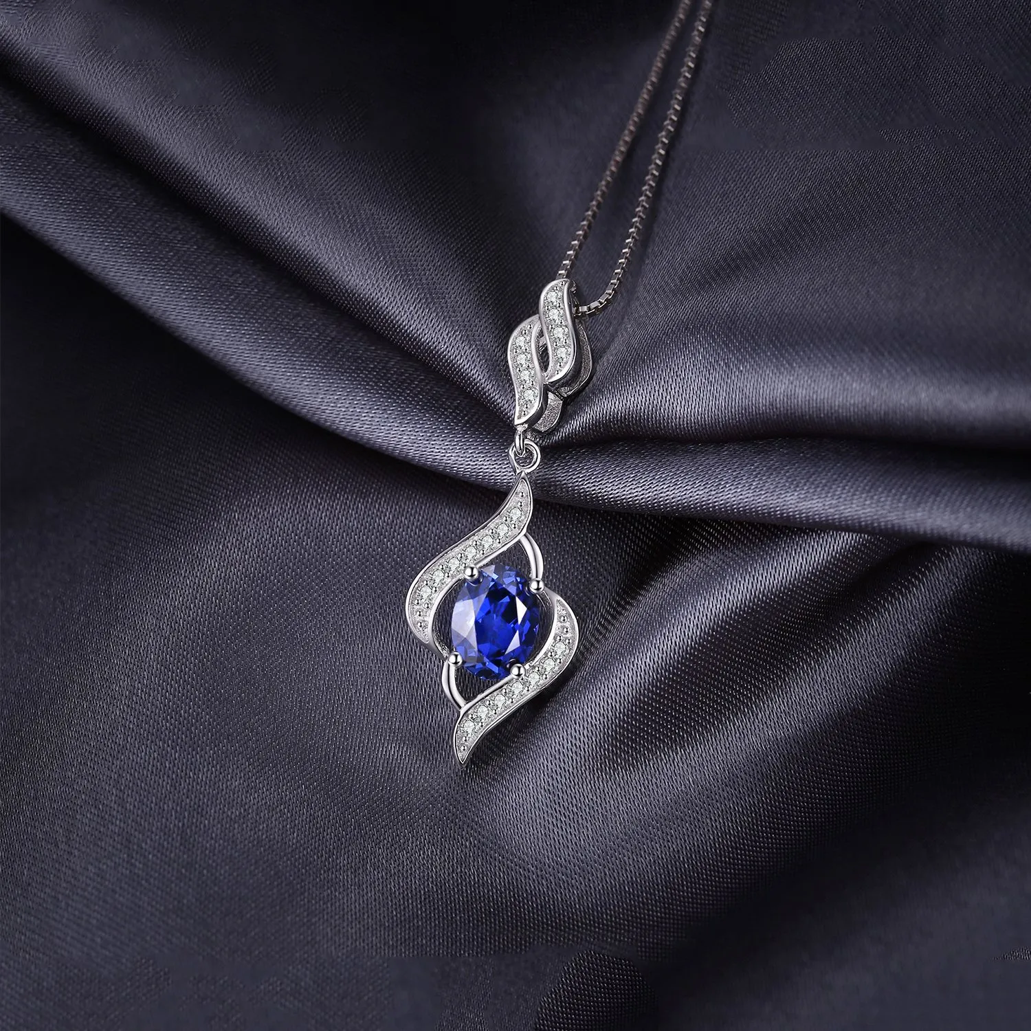 JewelryPalace 4ct Zaffiro Blu collana argento 45cm