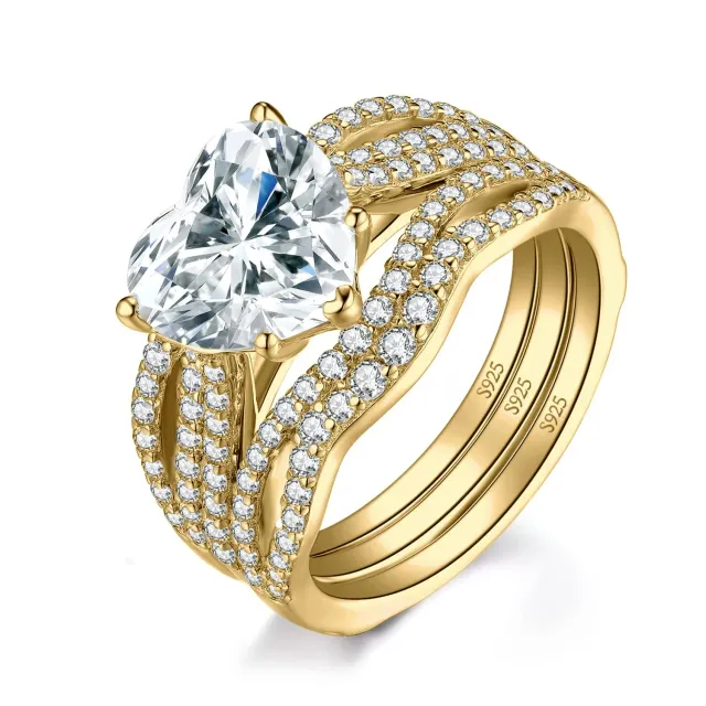 JewelryPalace 3ct Classici Cuore Anello Argento Misura 14.5
