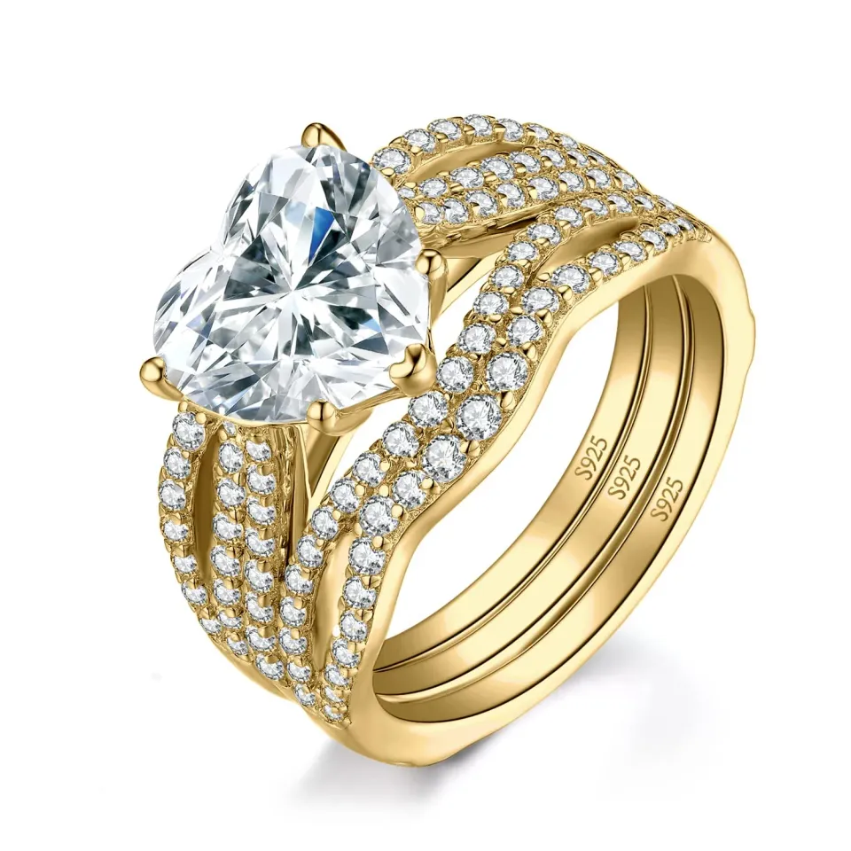 JewelryPalace 3ct Classici Cuore Anello Argento Misura 14.5
