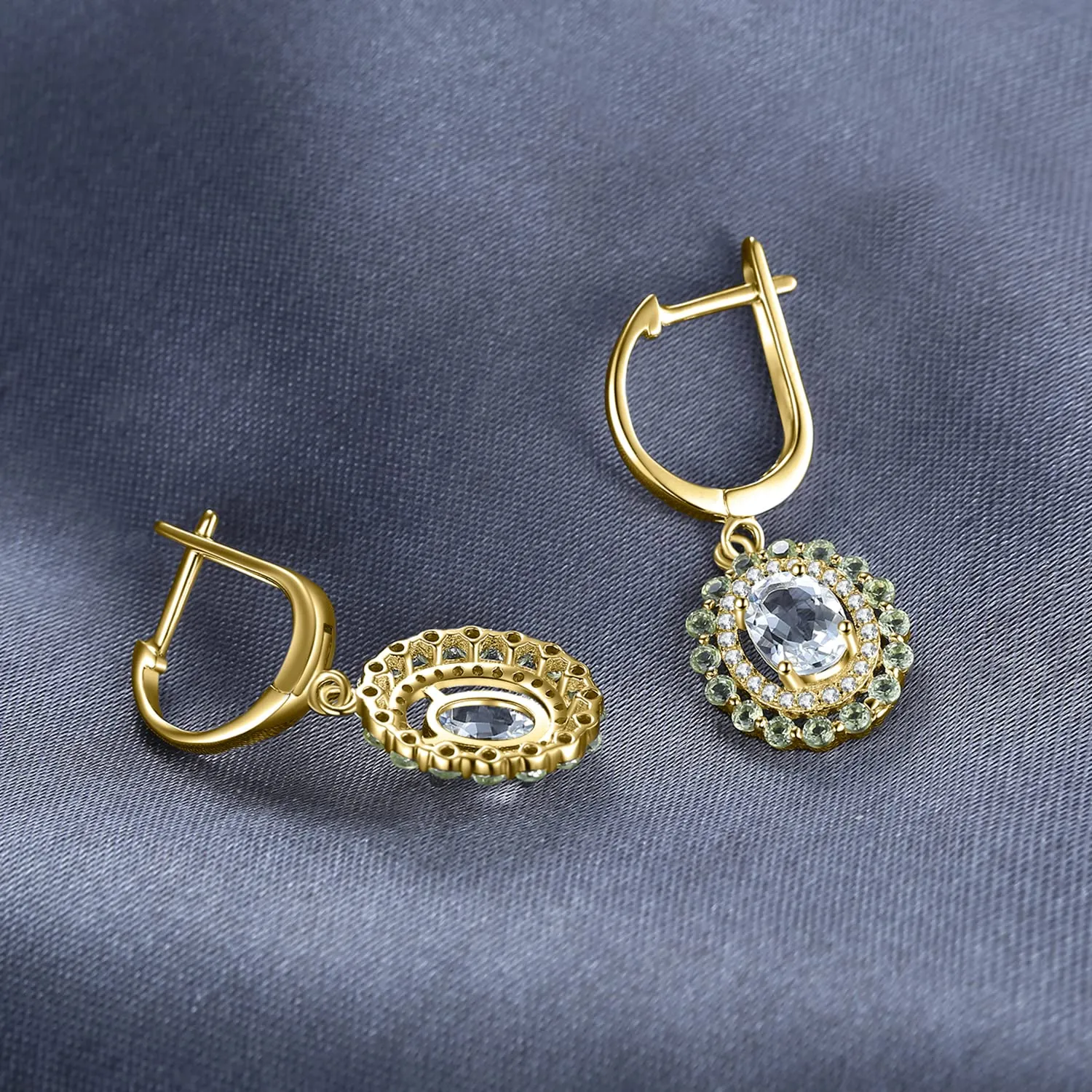 JewelryPalace Ametista Verde Peridoto orecchini argento ovali