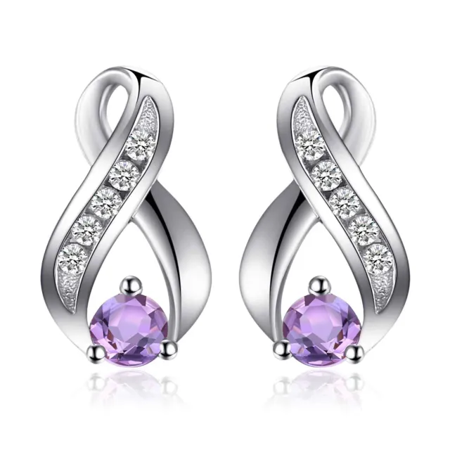 JewelryPalace Infinito Orecchini Argento Ametista Viola 0.29ct