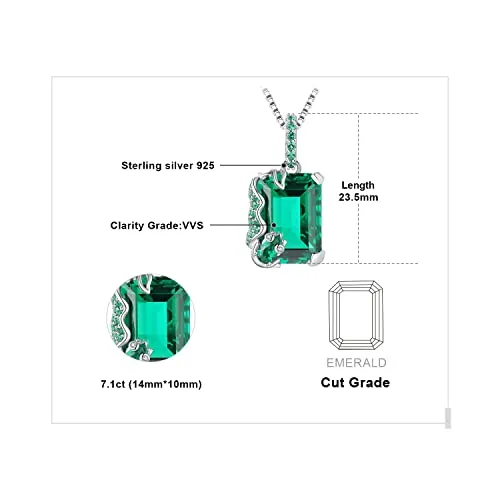 JewelryPalace Rana 7.6ct collana argento smeraldo verde 45cm
