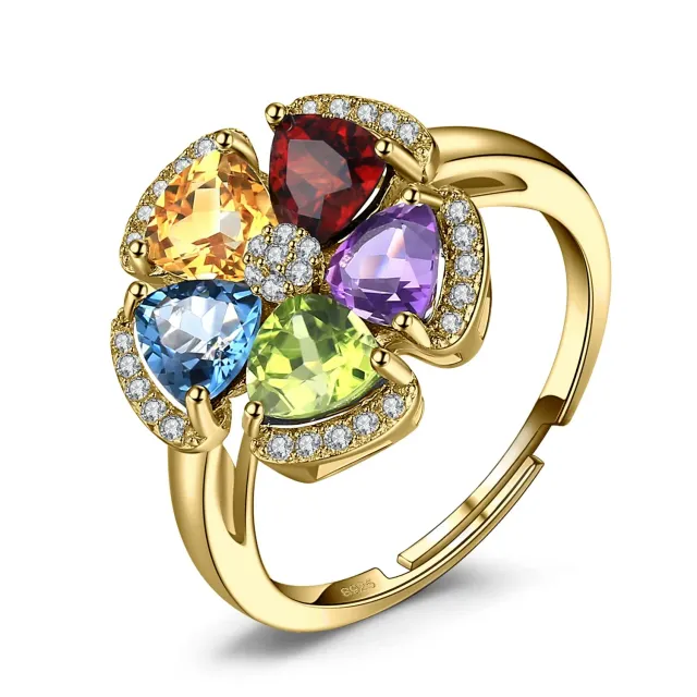 JewelryPalace Fiore Anello Promessa Argento topazio azzurro