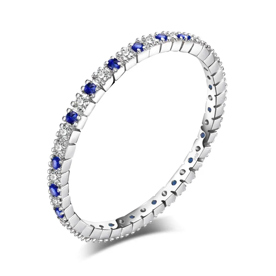 JewelryPalace Classico Anello Argento 925 Spinello Blu
