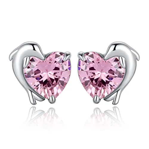 JewelryPalace Delfino 5.8ct orecchini cuore rosa argento