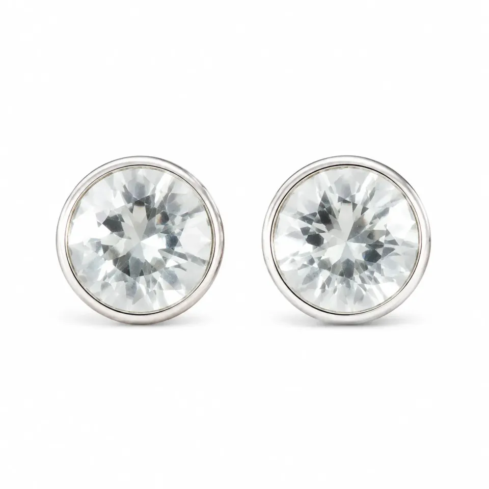 Victoria Jane Large Aquamarine orecchini lobo argento acquamarina
