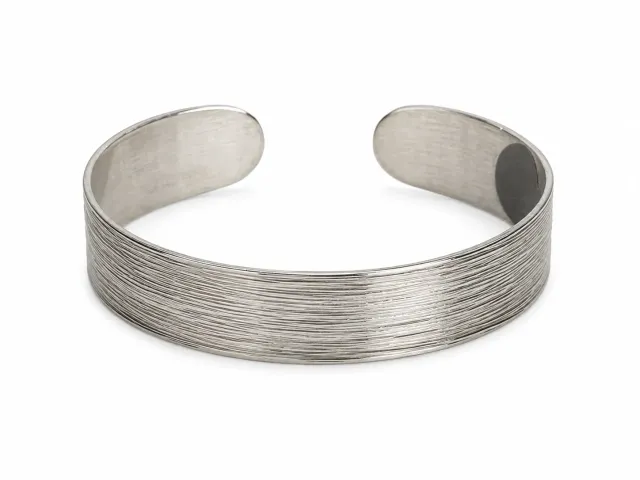 Victoria Jane Textured Bangle bracciale argento martellato