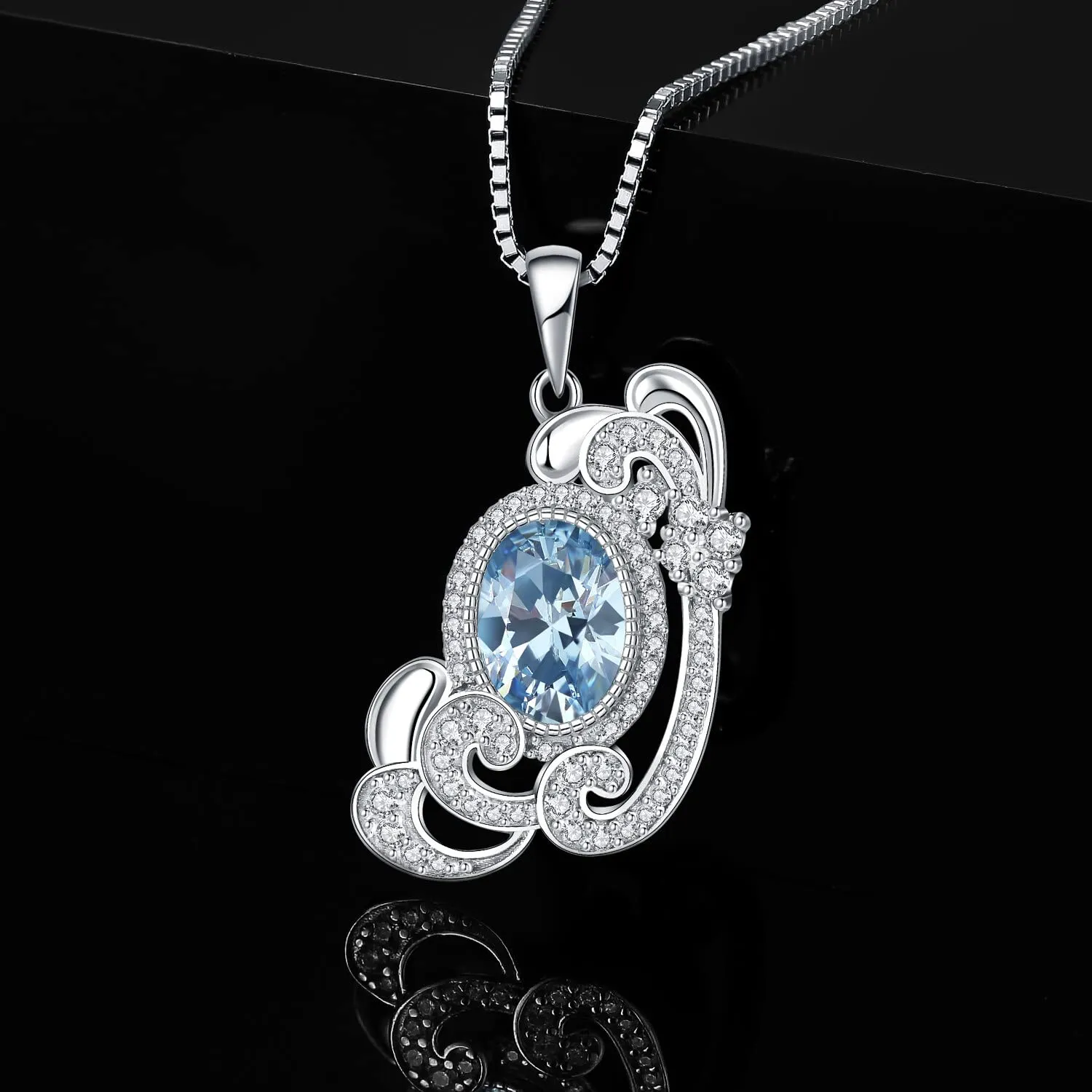JewelryPalace Onda Mare collana 0.5ct zirconia azzurra
