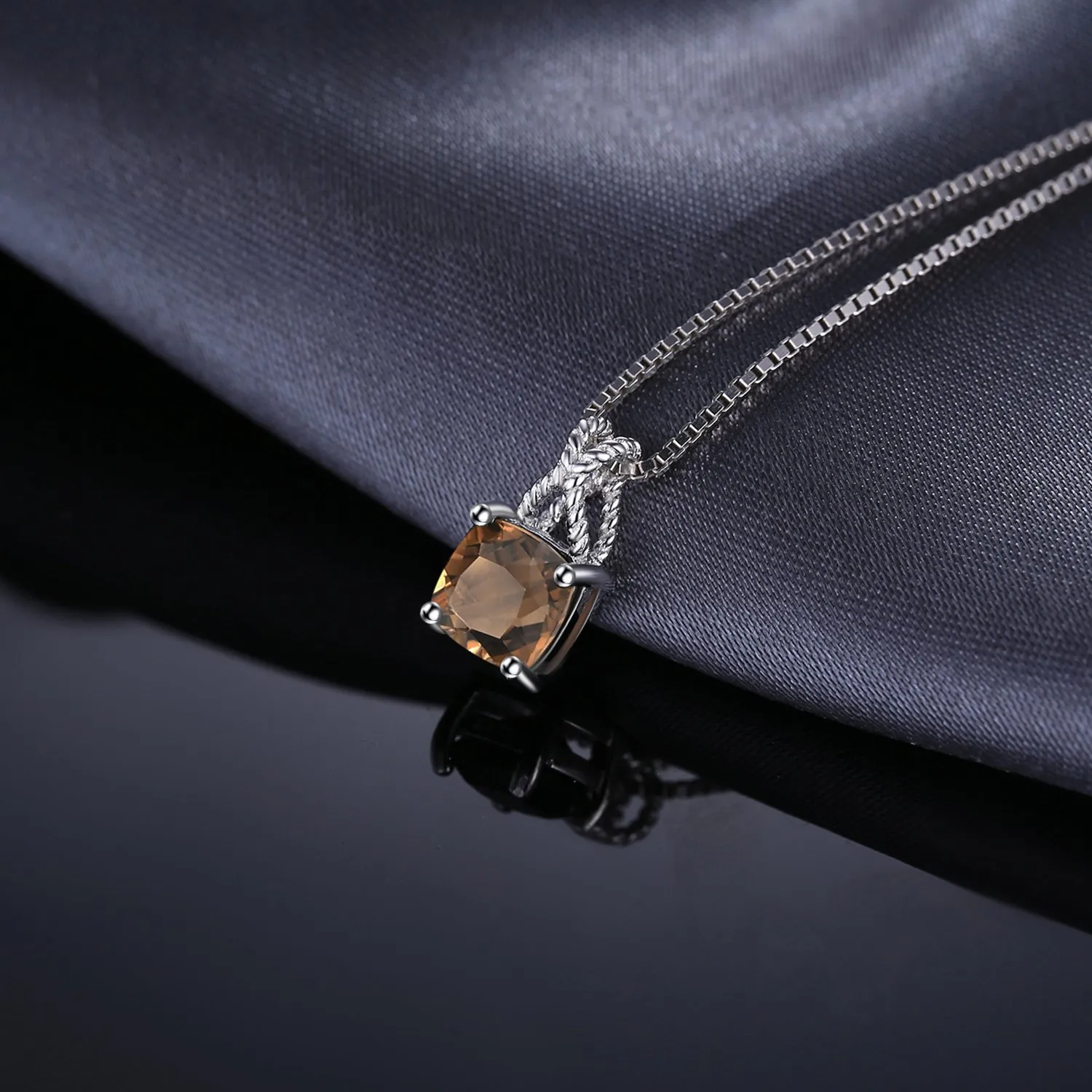 JewelryPalace Collana Intrecciata Quarzo Fumoso Argento 45cm