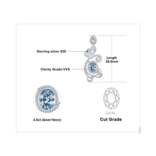 JewelryPalace Oceano Onda Mare 3.2ct orecchini argento azzurri