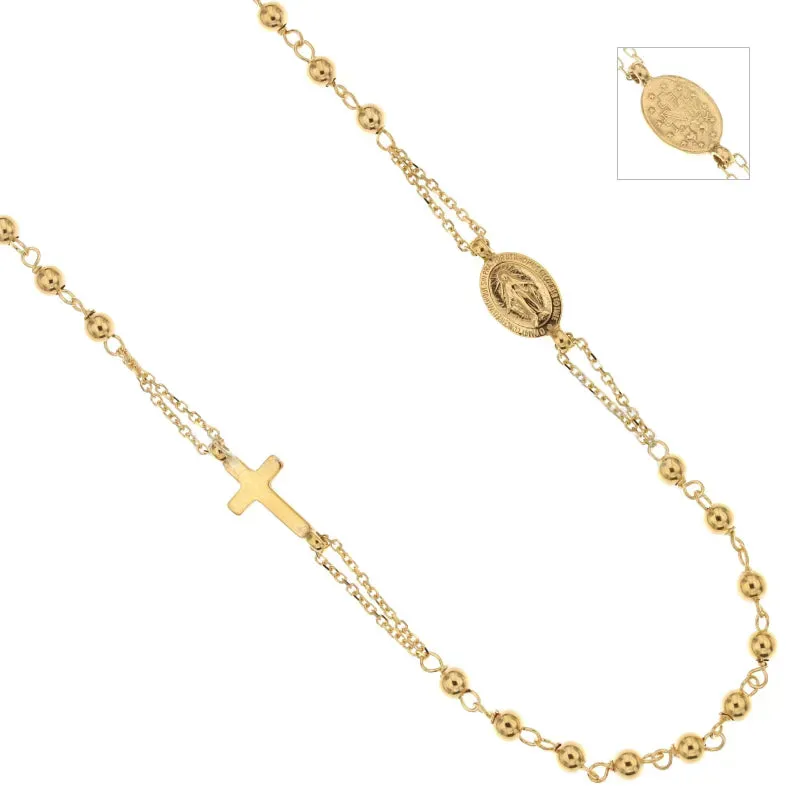 Gioielli Celiento Rosario collana oro giallo madonna e croce