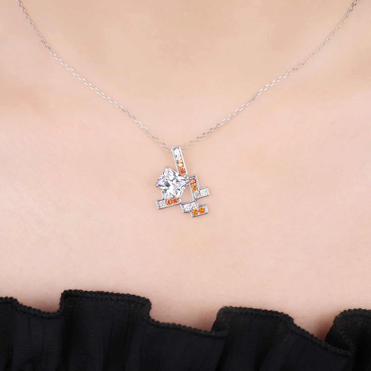 JewelryPalace Gioco 5ct Collana Argento Arancione