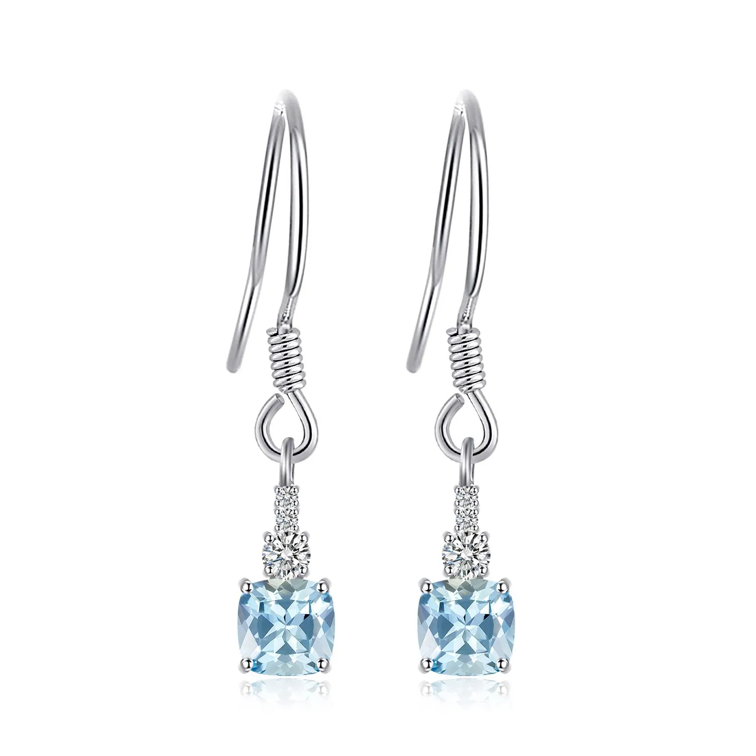 JewelryPalace Topazio Azzurro orecchini oro cuscino