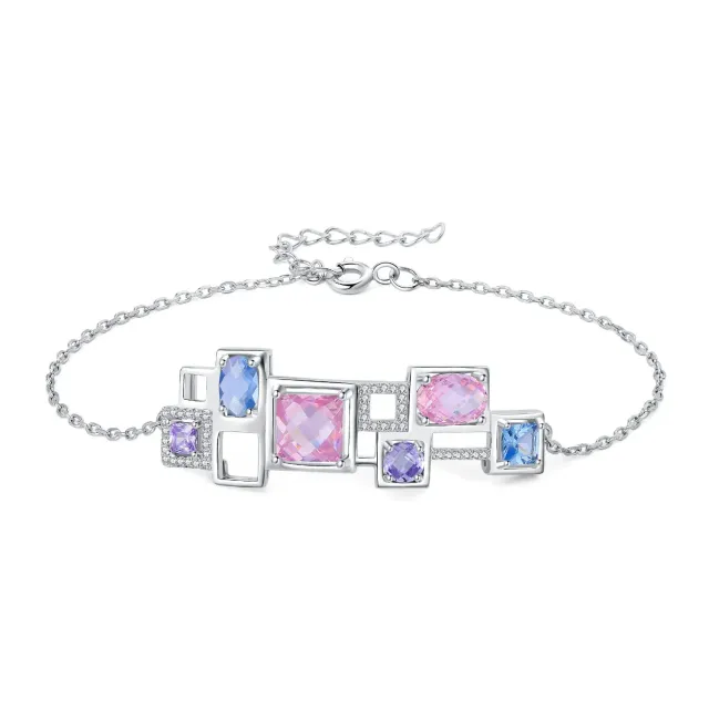 JewelryPalace Mosaico bracciale argento spinello arcobaleno