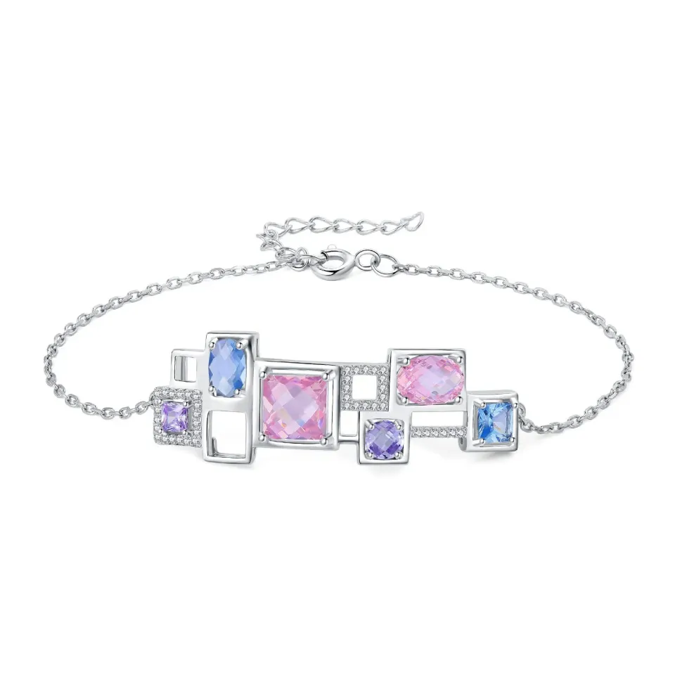 JewelryPalace Mosaico bracciale argento spinello arcobaleno