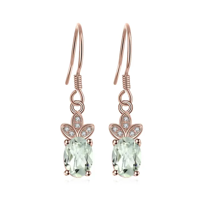 JewelryPalace 1.9ct orecchini pendenti ametista verde oro rosa