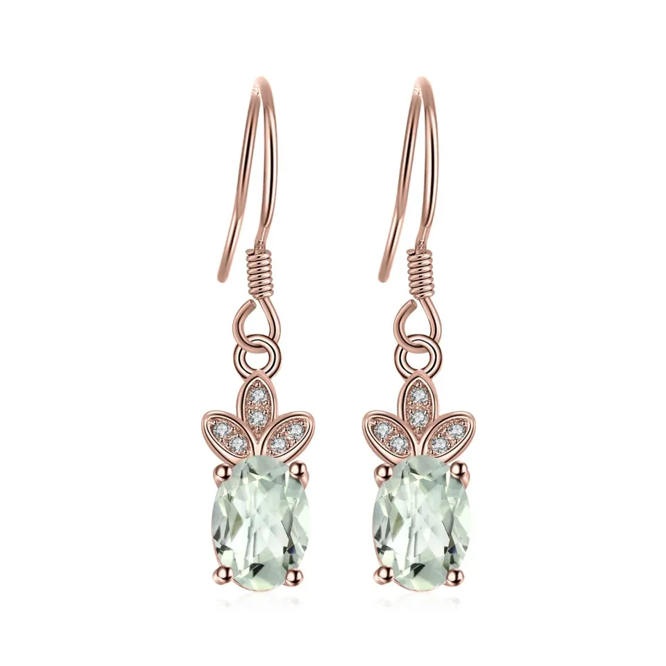JewelryPalace 1.9ct orecchini pendenti ametista verde oro rosa