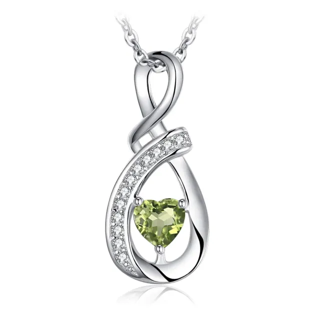 JewelryPalace Infinito Collana Argento 925 Peridoto Cuore 45cm