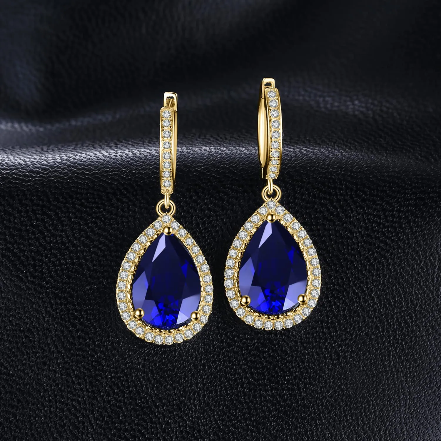 JewelryPalace Orecchini pendenti zaffiro pera oro