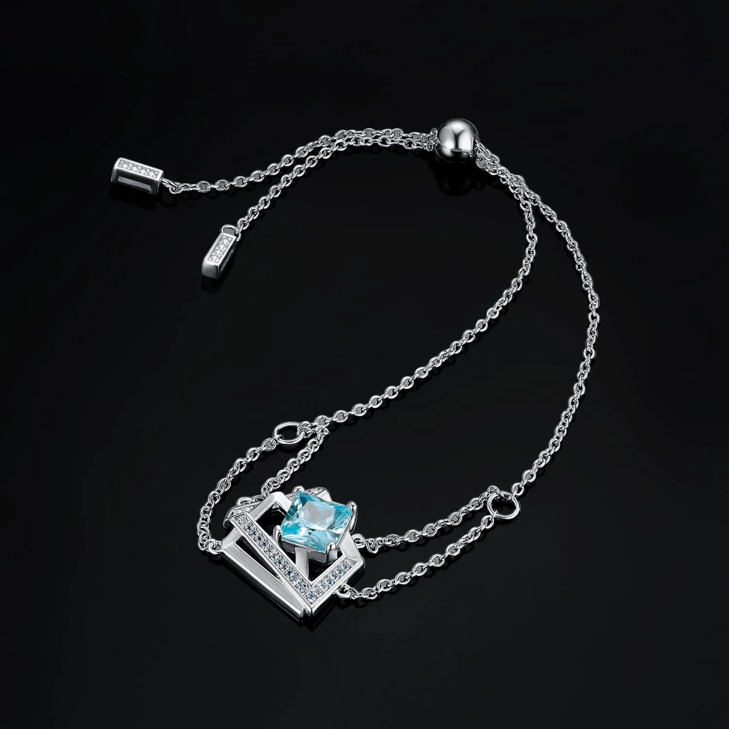 JewelryPalace Blu Principessa bracciale argento 925 zirconia 1.8ct