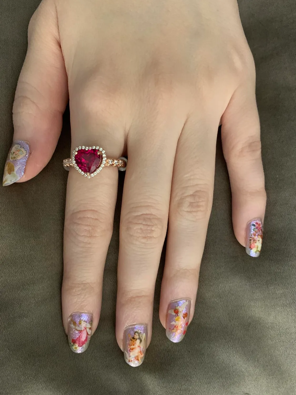 JewelryPalace Cuore dell'Oceano Halo anello rubino 14.5