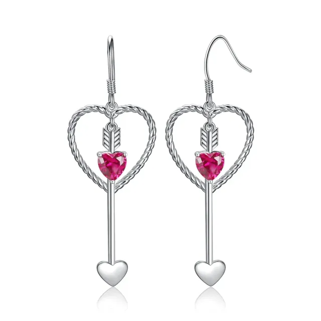 JewelryPalace Cuore Rosso 1.8ct orecchini argento zirconia