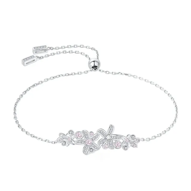 JewelryPalace Fiore Vintage 0.5ct bracciale argento zirconia rosa