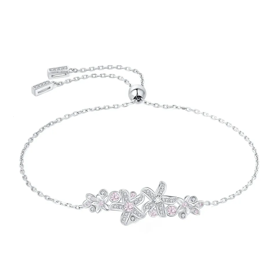 JewelryPalace Fiore Vintage 0.5ct bracciale argento zirconia rosa