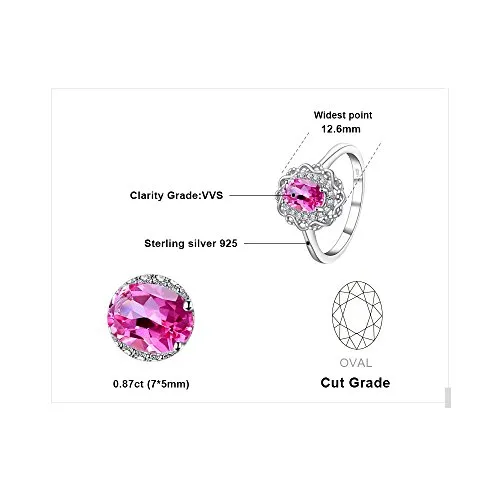 JewelryPalace Infinito Ovale anello topazio rosa tre ori