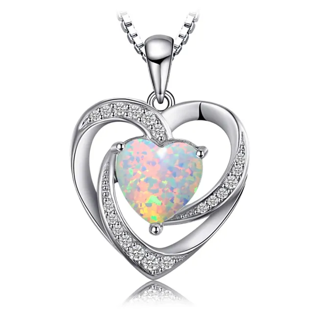 JewelryPalace 2.5ct Cuore collana argento opale 45cm