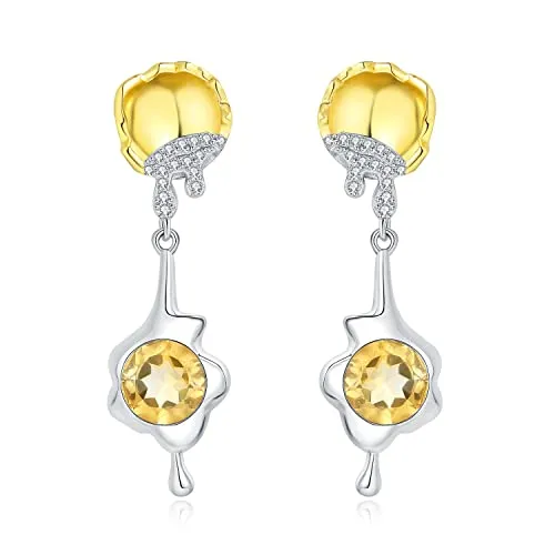 JewelryPalace Uova Camicia 2.8ct orecchini argento citrino giallo