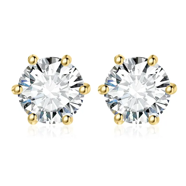 JewelryPalace 4.0ct bottone orecchini oro zirconia