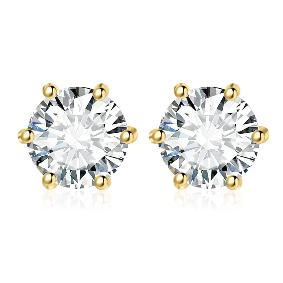 JewelryPalace 4.0ct bottone orecchini oro zirconia