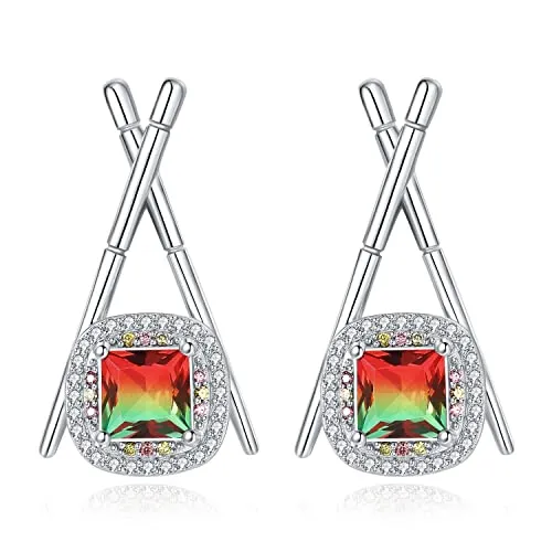 JewelryPalace Orecchini Donna Argento 2.5ct Sushi Tormalina