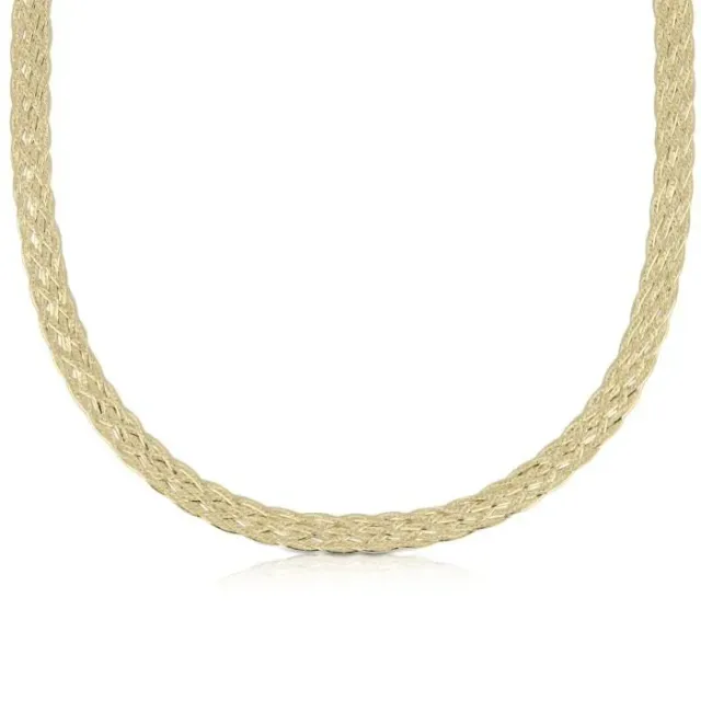 Gioielli Celiento treccia girocollo collana oro giallo 18 Kt