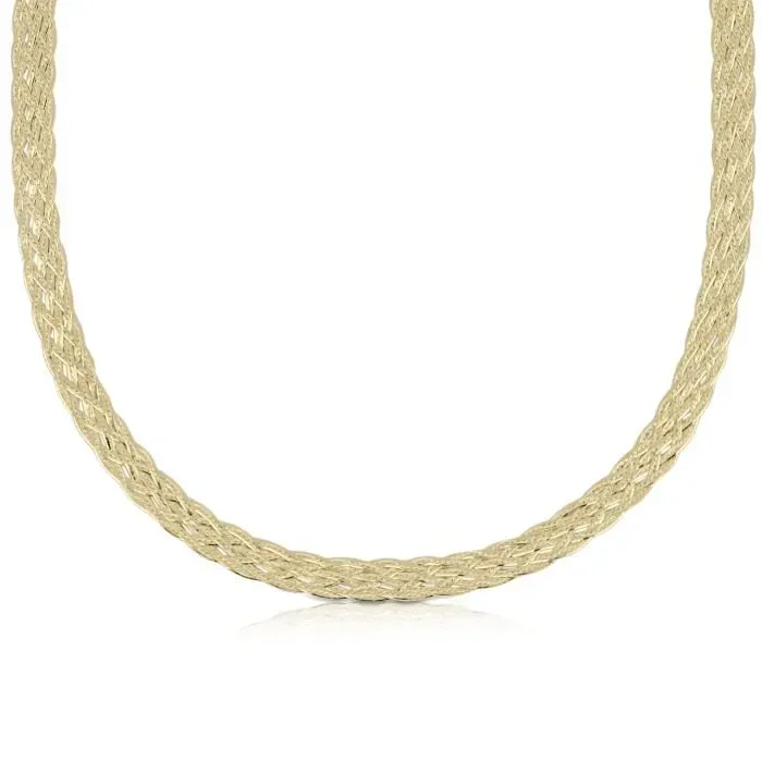 Gioielli Celiento treccia girocollo collana oro giallo 18 Kt