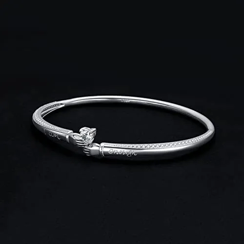 JewelryPalace Abbraccio Bracciale Argento Aperto I Am Enough