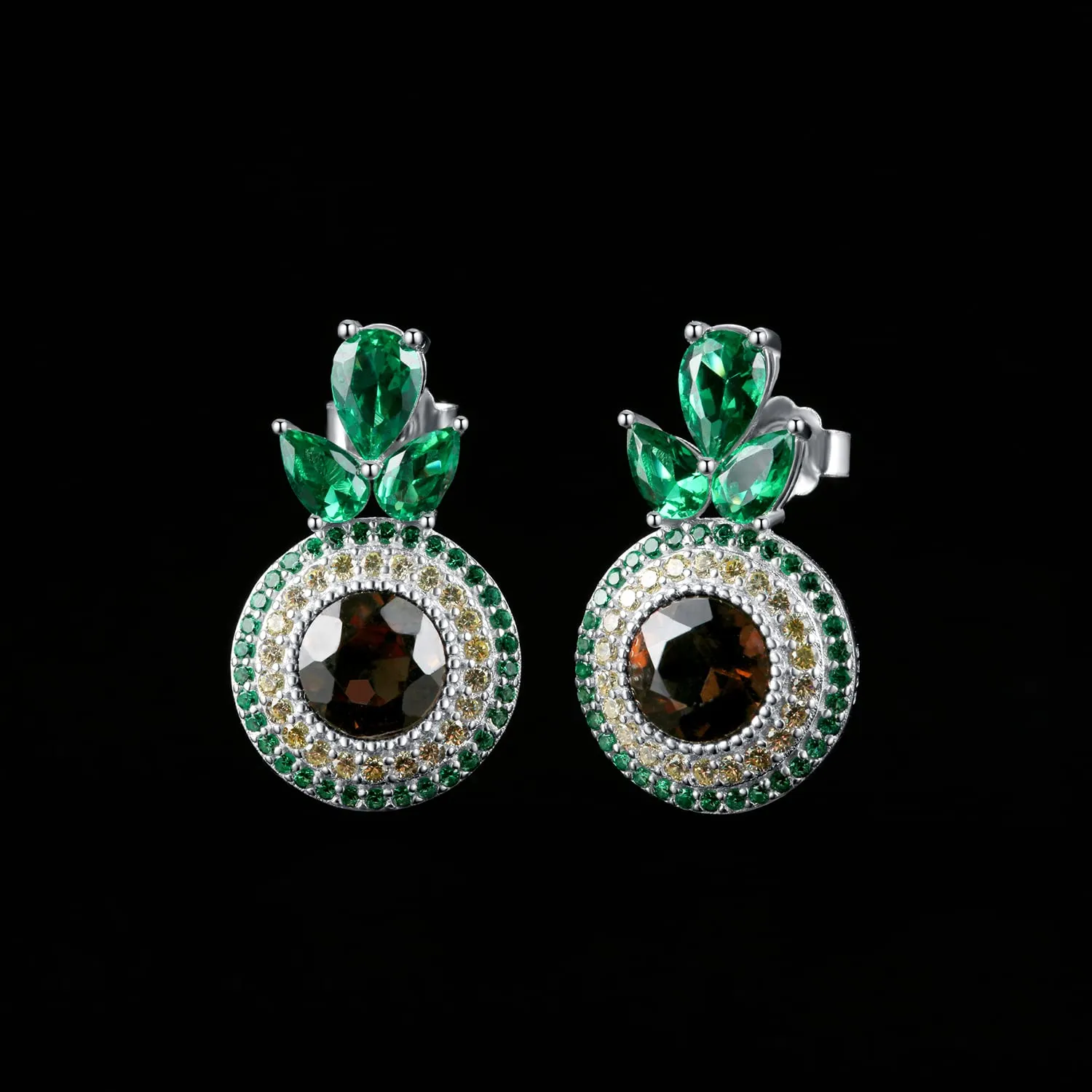 JewelryPalace Avocado 5.1ct orecchini argento quarzo fumoso