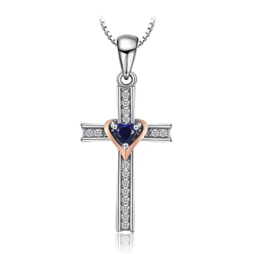 JewelryPalace Croce collana argento peridoto zaffiro 45 cm