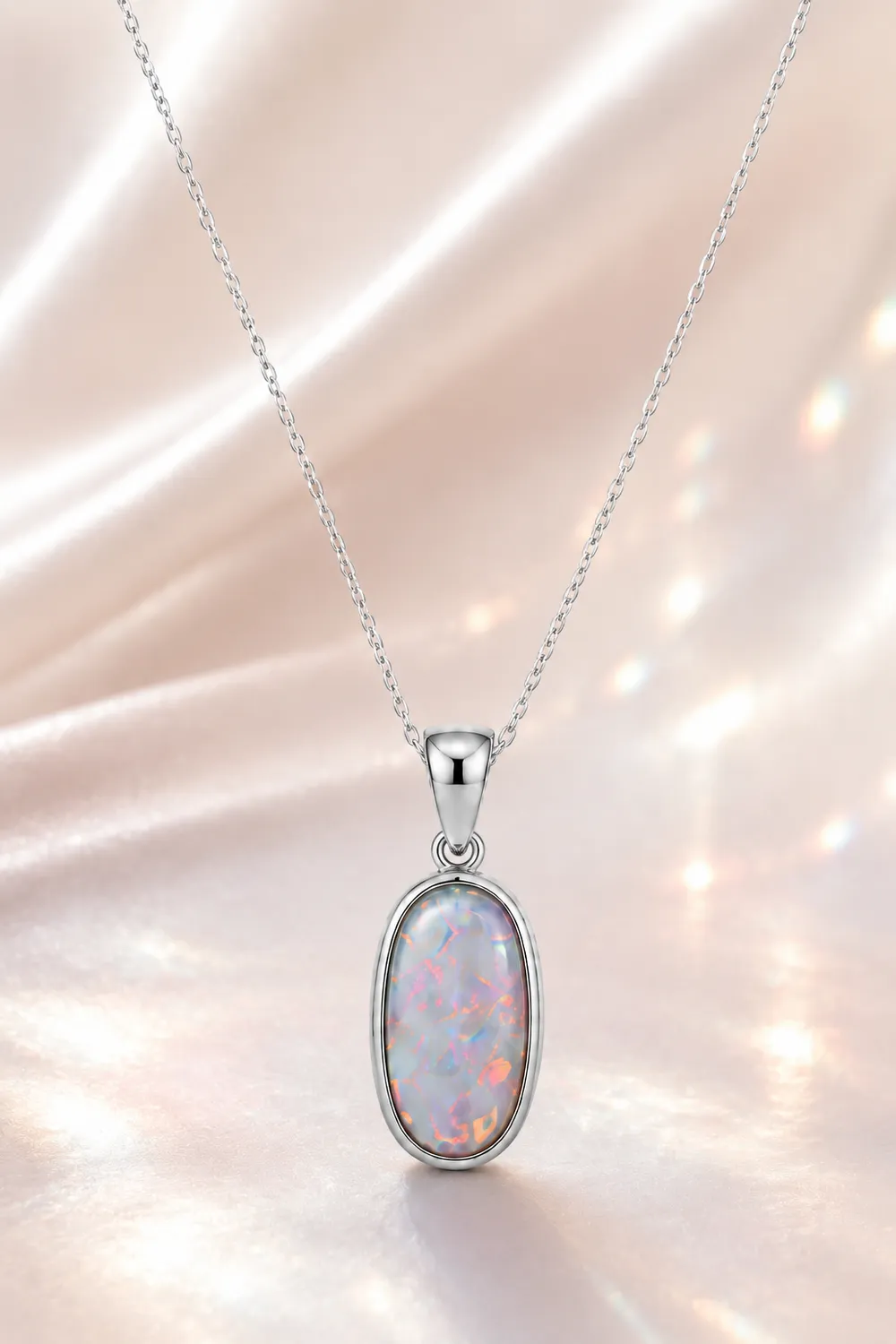 Victoria Jane White Shimmer collana pendente opale bianco