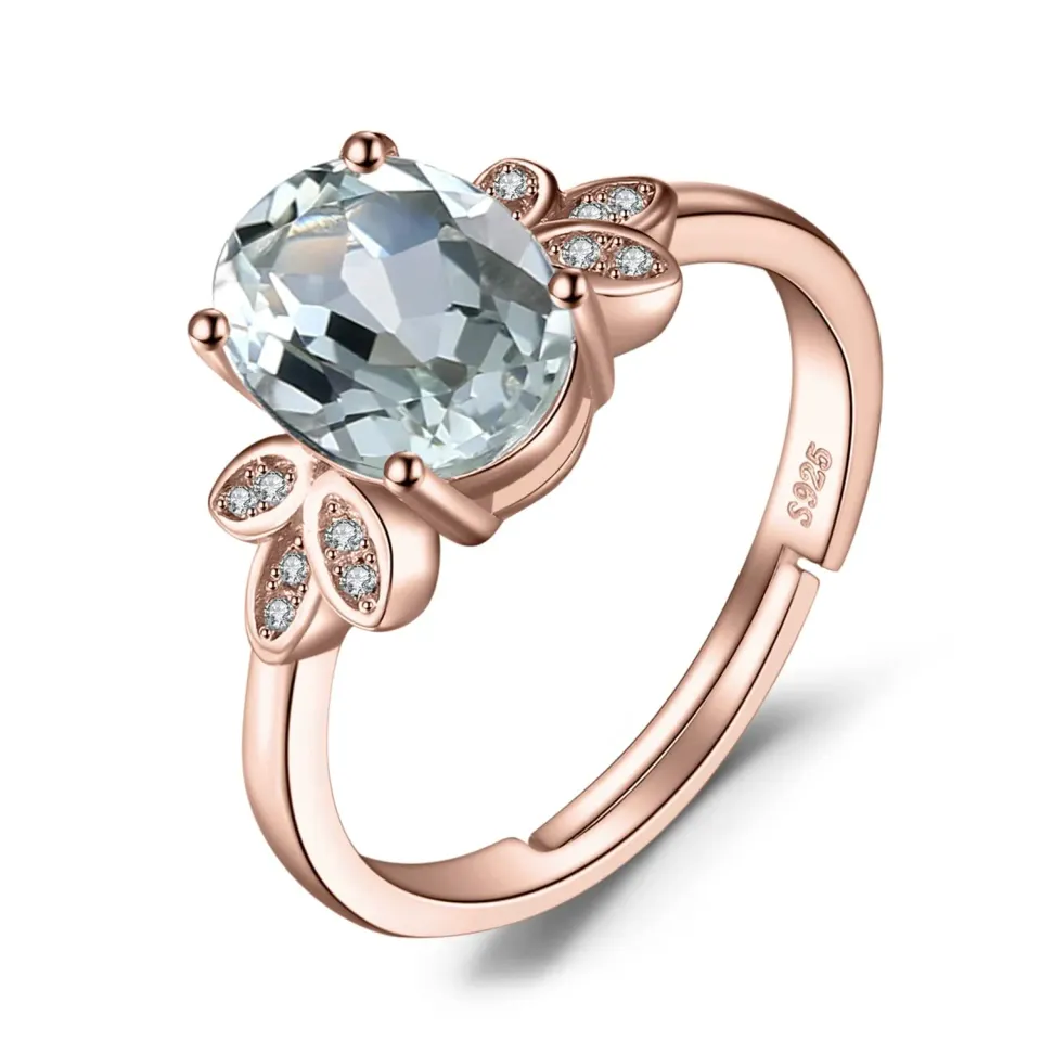 JewelryPalace Classico Anello Argento 925 Ametista Verde Ovale