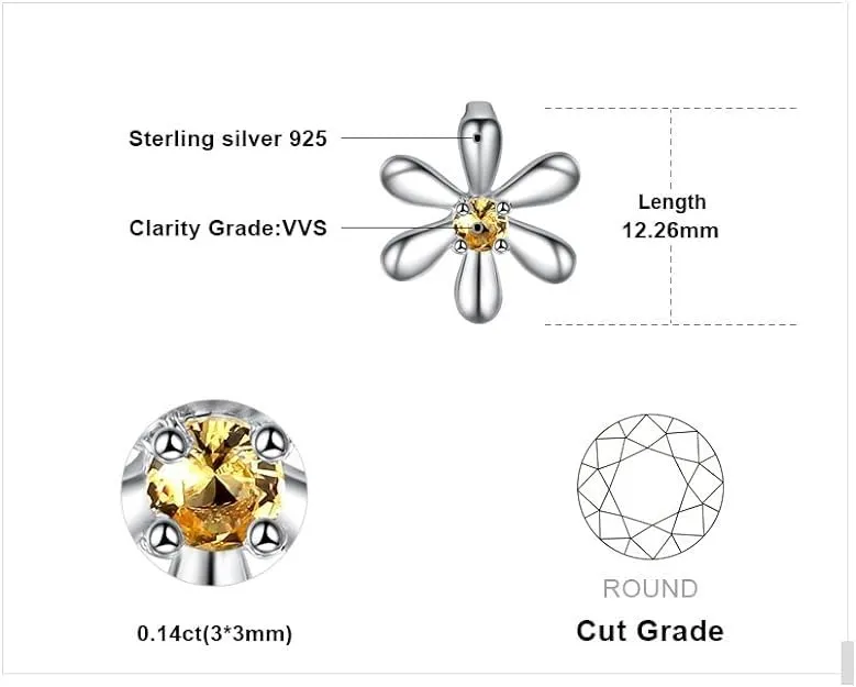 JewelryPalace Fiore Collana Argento Zaffiro Arancione 45cm