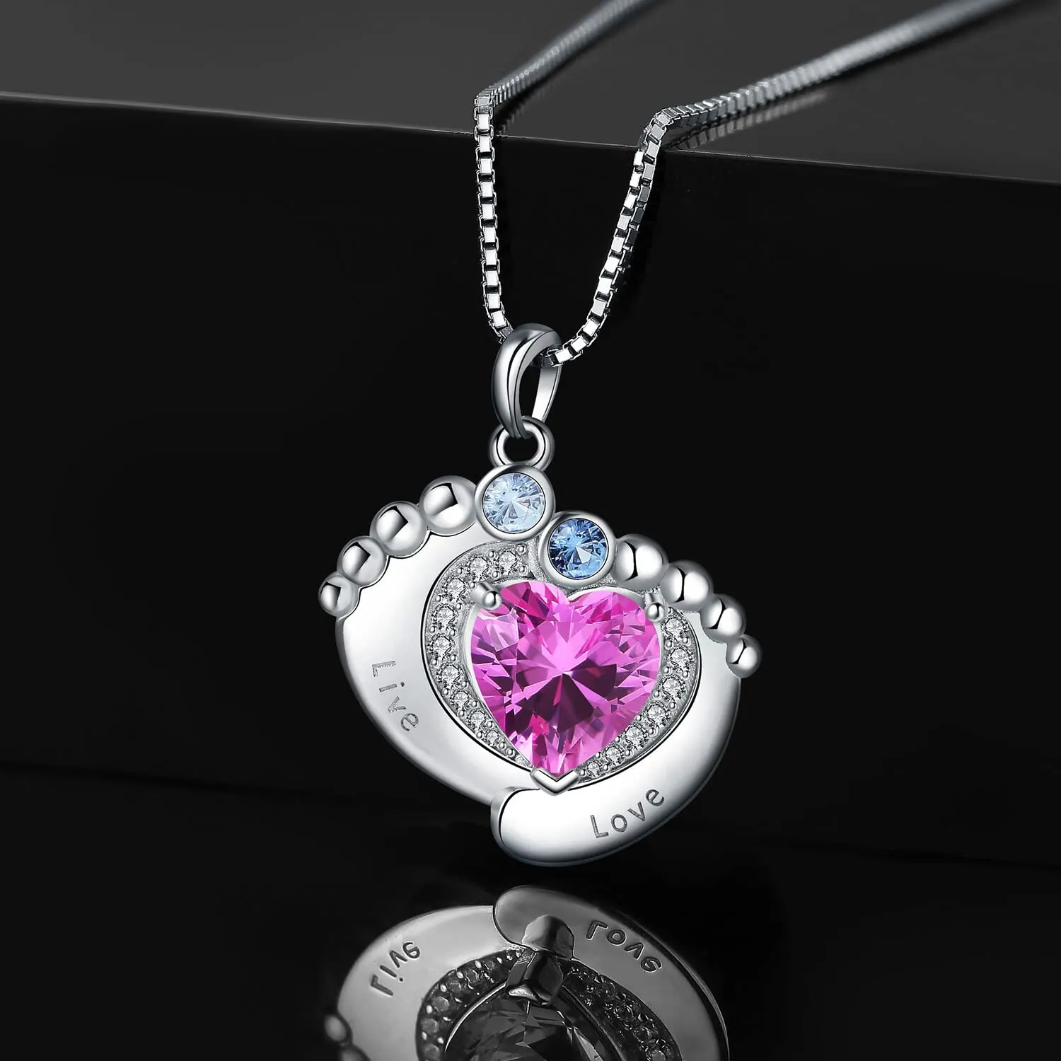 JewelryPalace Cuore Rosa 2.6ct Collana Argento 925 45cm