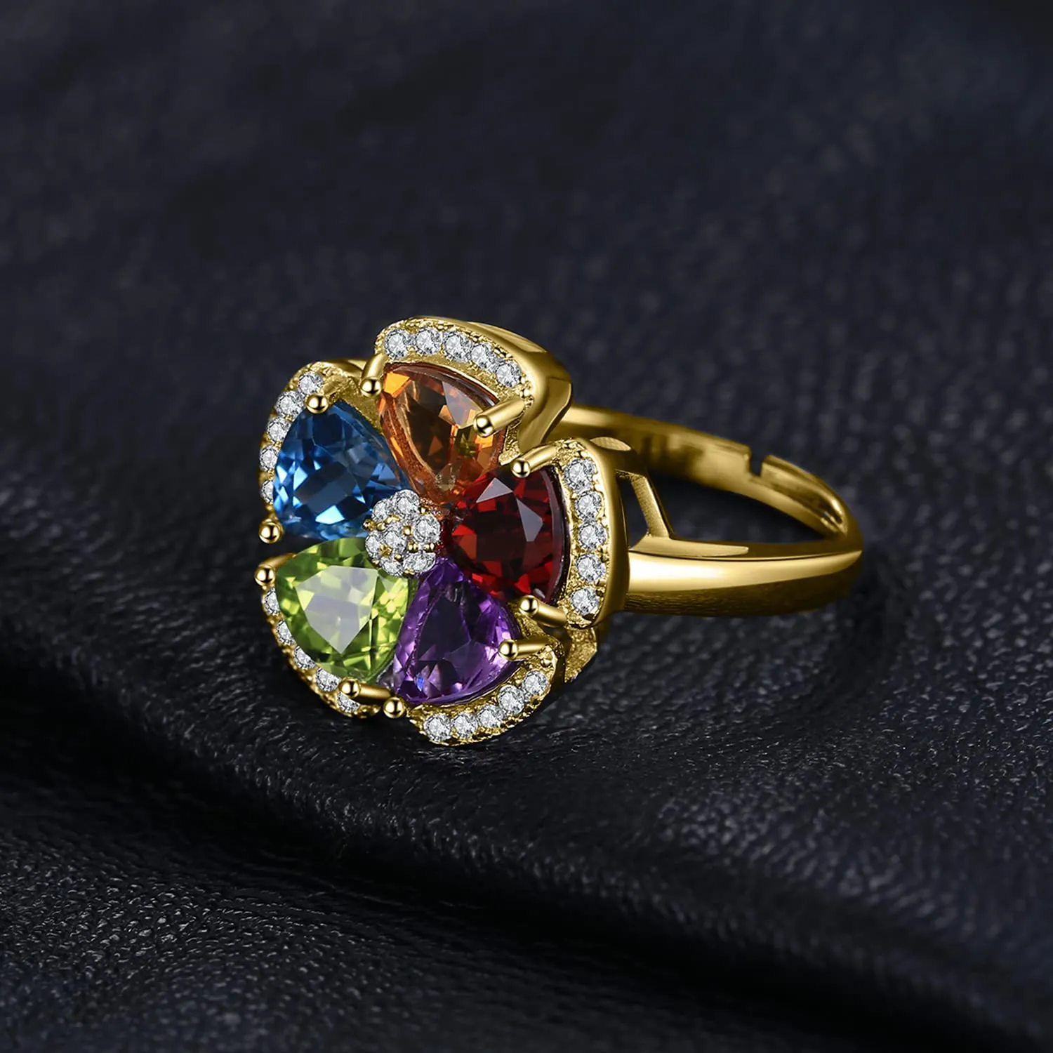 JewelryPalace Fiore Anello Promessa Argento topazio azzurro