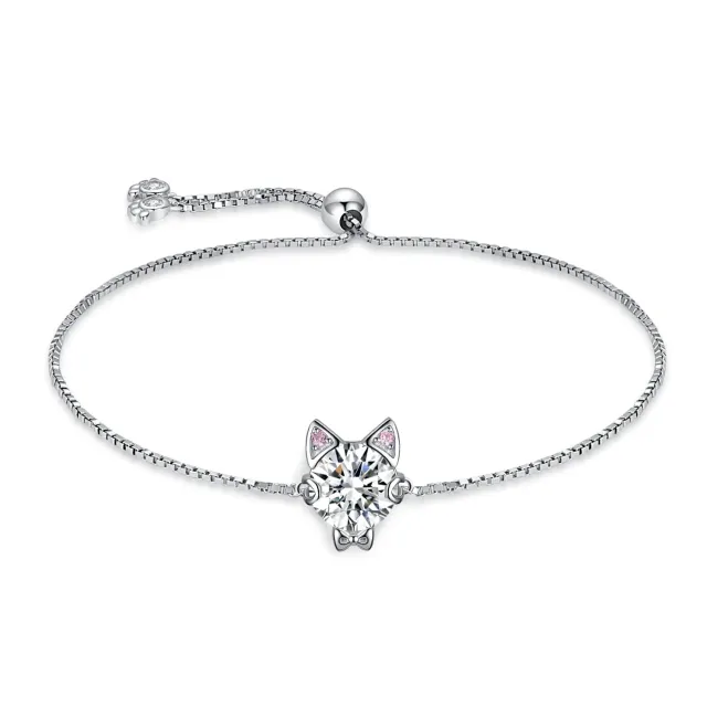 JewelryPalace 1.7ct Gatto bracciale argento 925 zirconia rosa