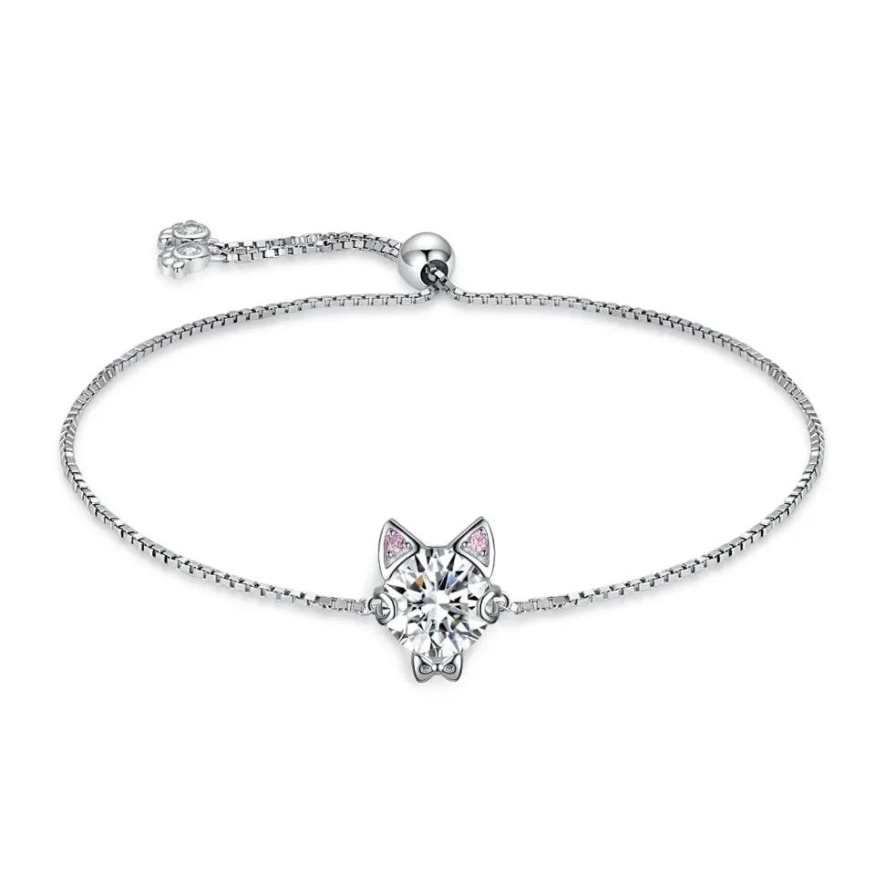 JewelryPalace 1.7ct Gatto bracciale argento 925 zirconia rosa