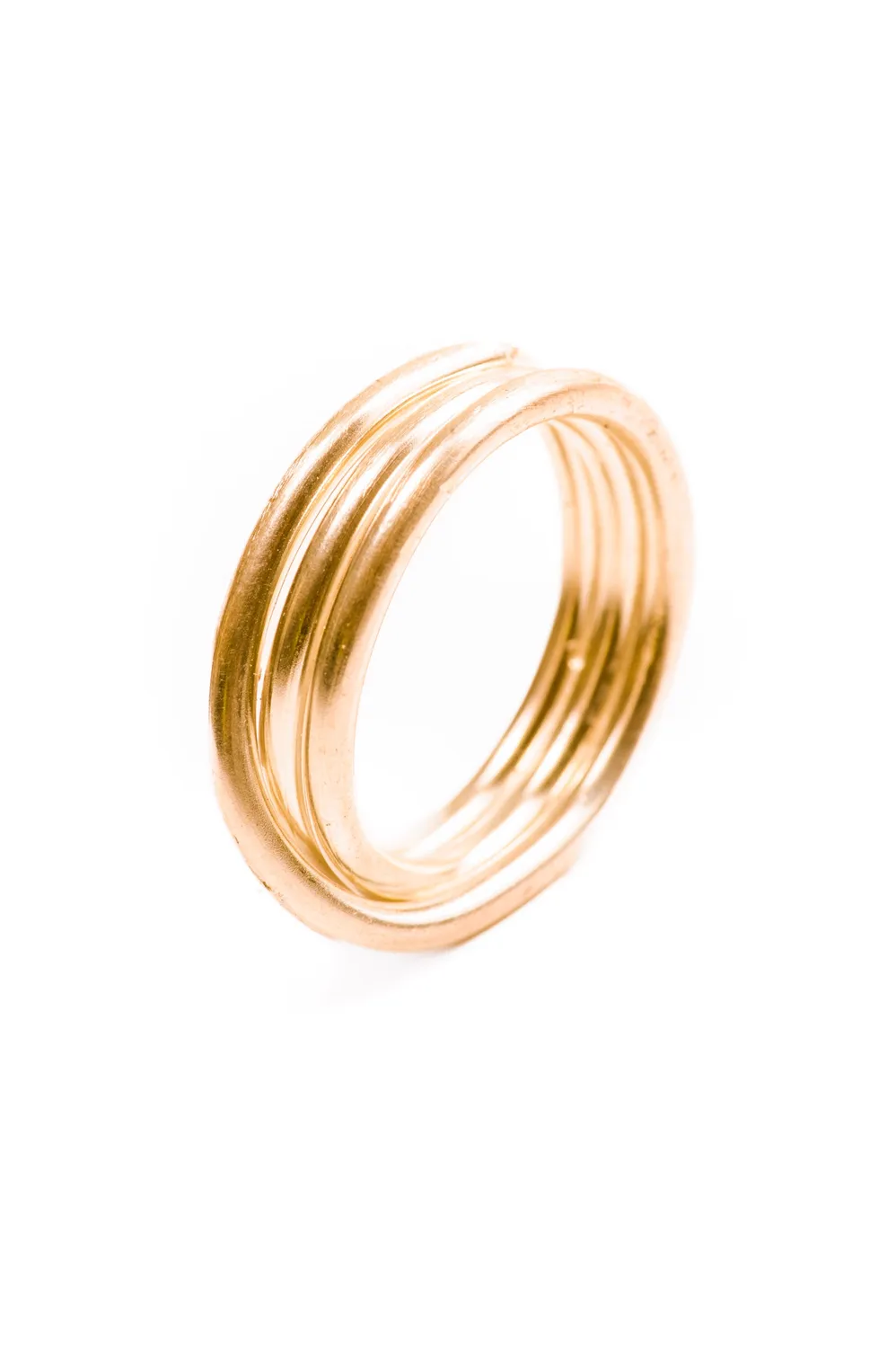 Flor Rubaja 3 Giri anello spirale placcato oro