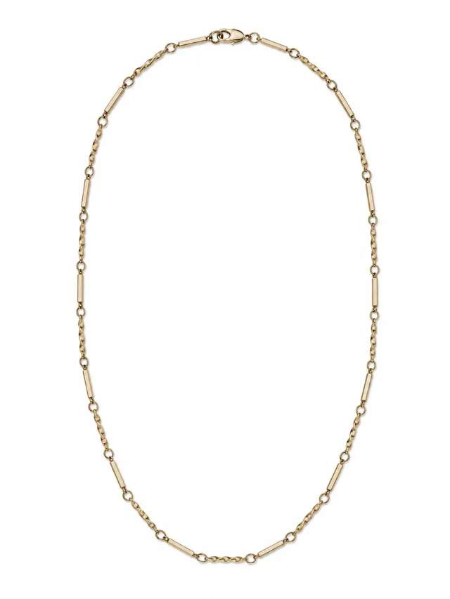 Victoria Jane Bar Twist collana oro 9ct 30 pollici alternata