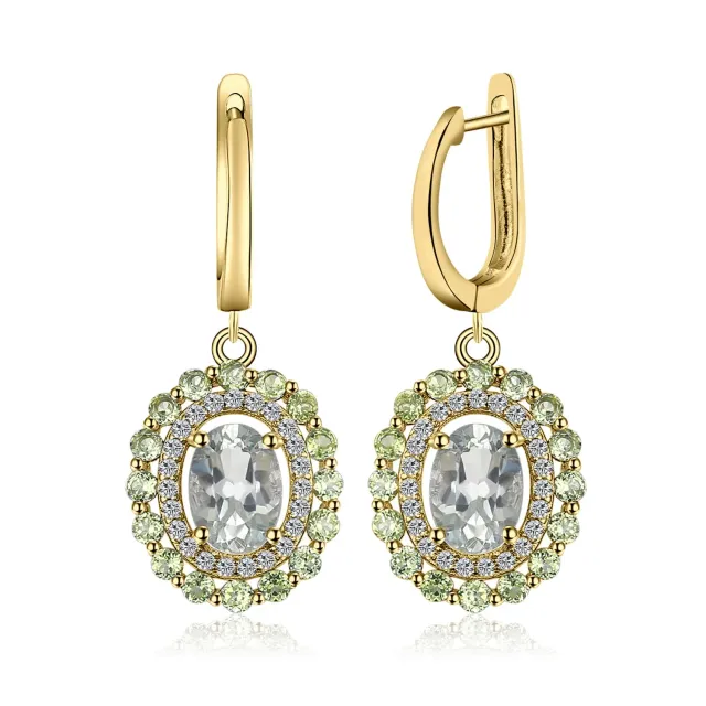 JewelryPalace Ametista Verde Peridoto orecchini argento ovali