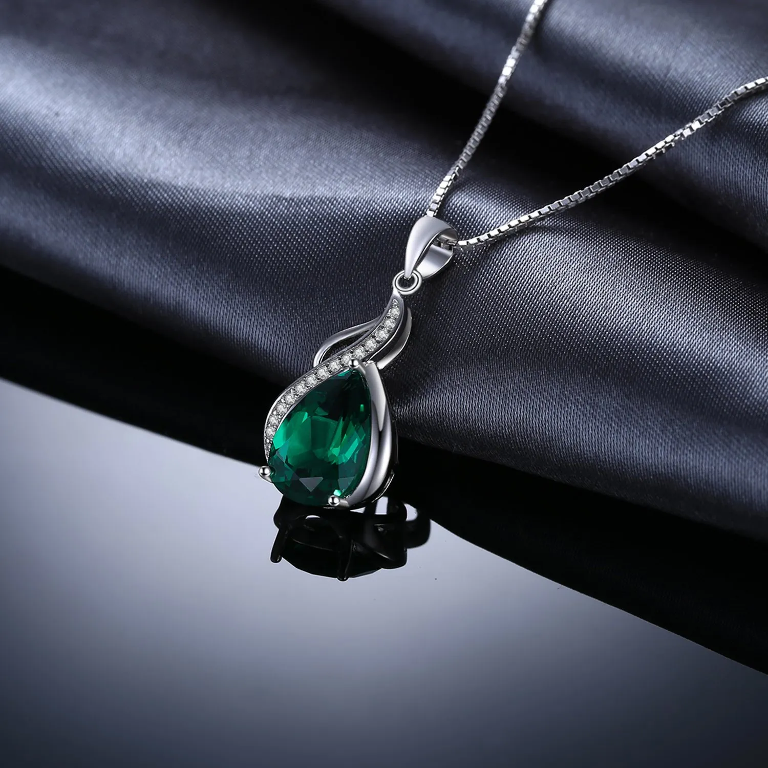 JewelryPalace Goccia 2.8ct Collana Argento Smeraldo 45cm